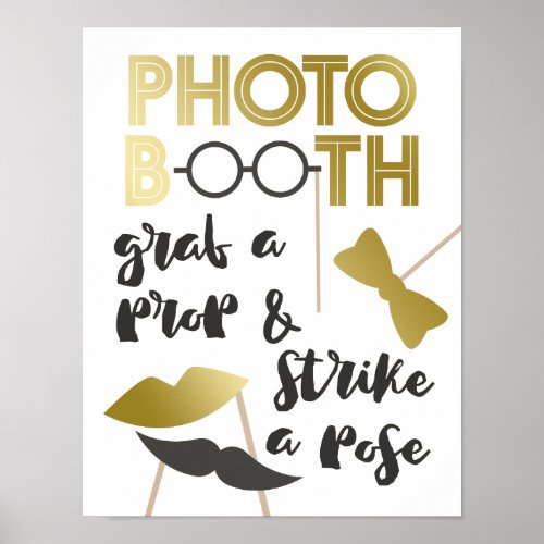 Grab a Prop Charming Faux Gold Photo Booth Poster