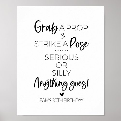 Grab A Prop Photo Booth Sign