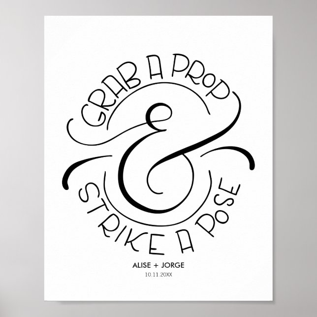 Grab a prop & strike a pose - Photobooth Poster (Front)