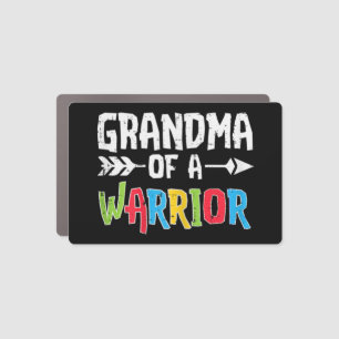 Grab this cute Grandma Of A Warrior T-Shirt for me Car Magnet