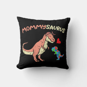 Grab this cute Mommysaurus Puzzle Dinosaur T-Shirt Throw Pillow