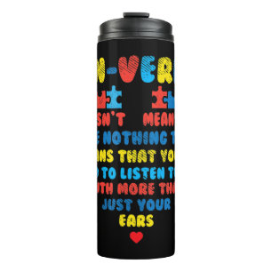 Grab this cute Nonverbal Heart Puzzle Listen T-Shi Thermal Tumbler