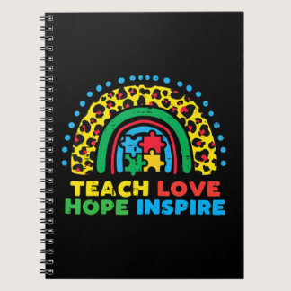 Grab this cute Teach Love Hope Inspire SPED T-Shir Notebook