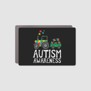 Grab this cute Tractor Autism Awareness T-Shirt fo Car Magnet