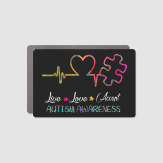 Grab This "Live Love Accept Autism Awareness" As a Car Magnet