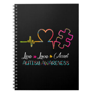Grab This "Live Love Accept Autism Awareness" As a Notebook