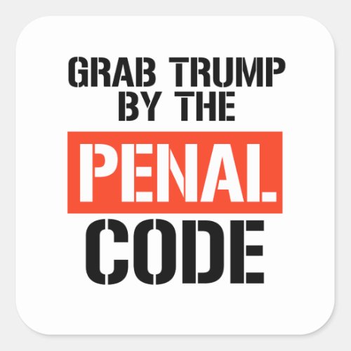 Grab Trump by the Penal Code Square Sticker
