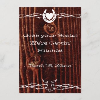 Grab Your Boots Country Western Wedding Invitation by RusticCountryWedding at Zazzle