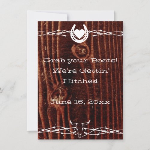 Grab your Boots Country Western Wedding Invitation