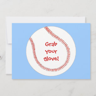 Grab your glove, baseball birthday invitations