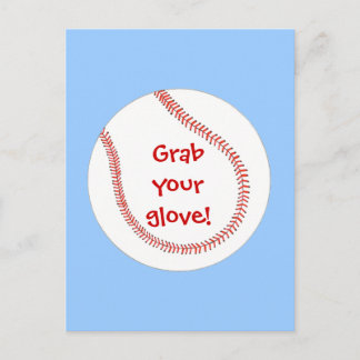Grab your glove Baseball Birthday Party Invites
