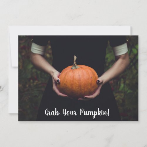 Grab Your Pumpkin _ Pumpkin Carving Party Invite