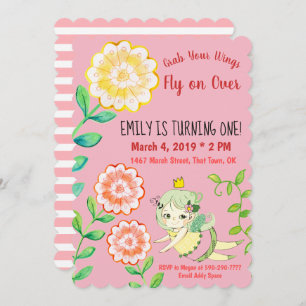 Grab Your Wings Fairy First Birthday Invitation
