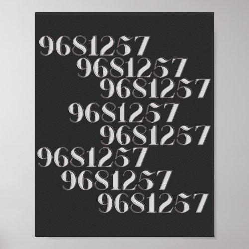 Grabovoi 9681257 Numbers    Poster