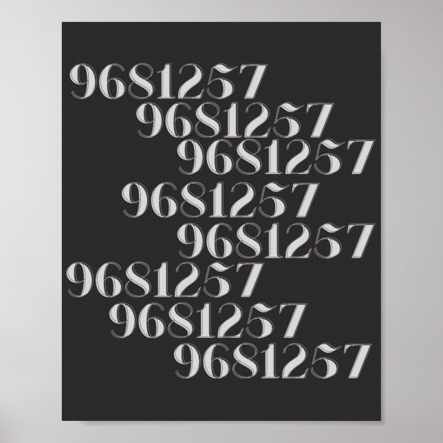 Grabovoi 9681257 Numbers    Poster (Front)