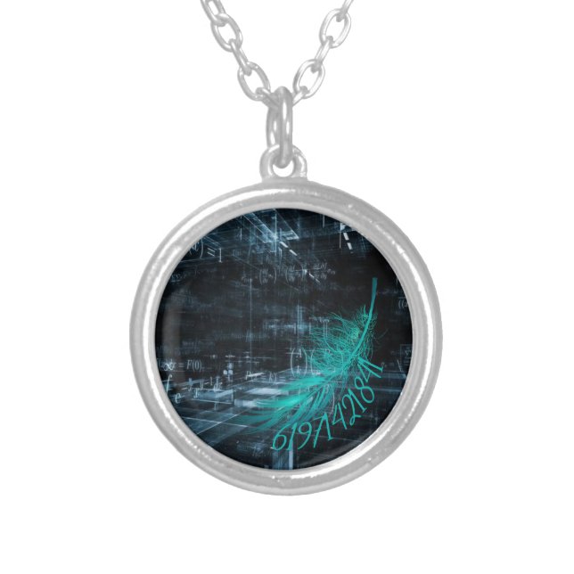 Grabovoj Számok | Pénz   Silver Plated Necklace (Front)