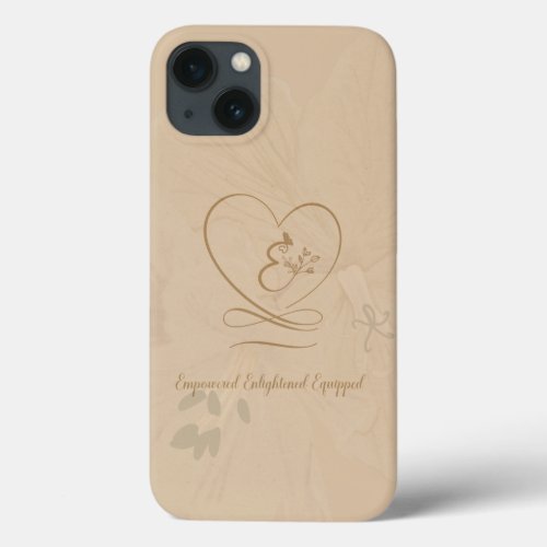 Grace 2 BeigeCamel Love Letter Design iPhone 13 Case