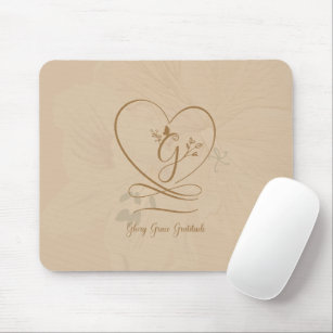 Grace 2 (Beige/Camel) Love Letter Design Mouse Pad