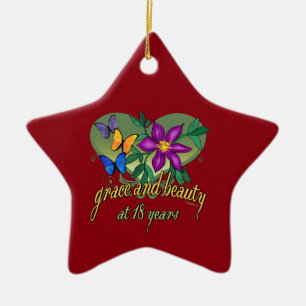 Grace and Beauty at 18 years old Ceramic Ornament