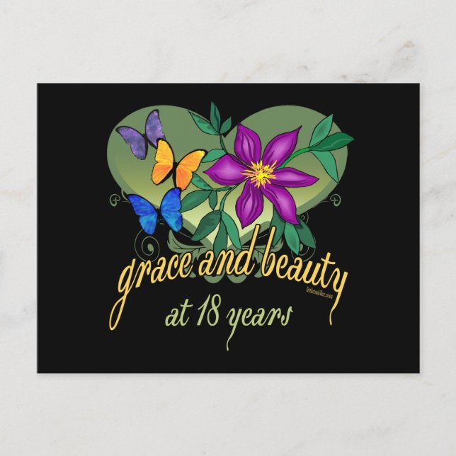 Grace and Beauty at 18 years Postcard (Front)