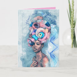 Grace and Beauty Customizable Afrocentric Birthday Card