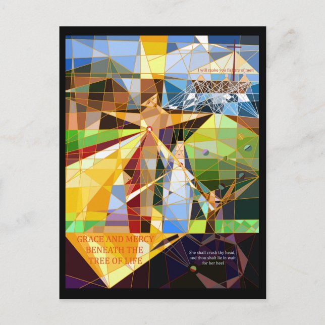 Grace and Mercy Tree of Life Christian art Postcard (Front)