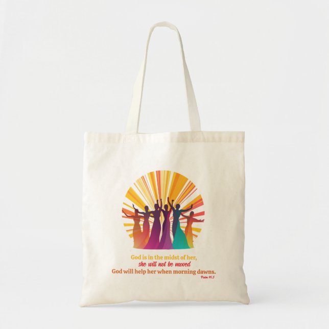 Grace and Resilience Christian Themed Woman's Tote Bag (Front)