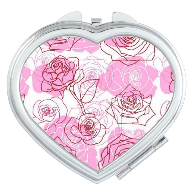 Grace & Appreciation Pink Roses Compact Mirror (Front)