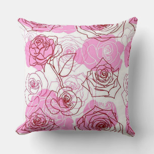 Grace & Appreciation Pink Roses Throw Pillow