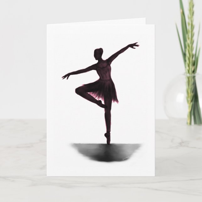 "Grace" ballerina card - pink (Front)
