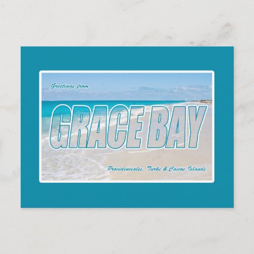 Grace Bay Beach Turks  Caicos Islands Postcard