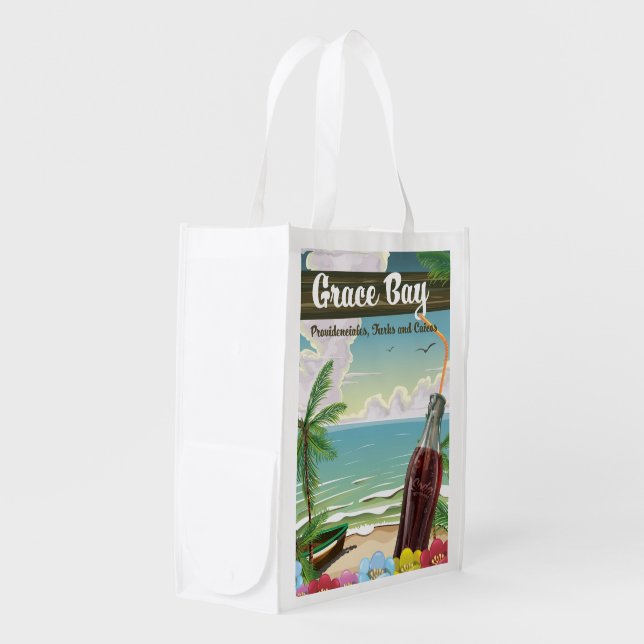 Grace Bay, Providenciales, Turks and Caicos Travel Grocery Bag (Front Side)