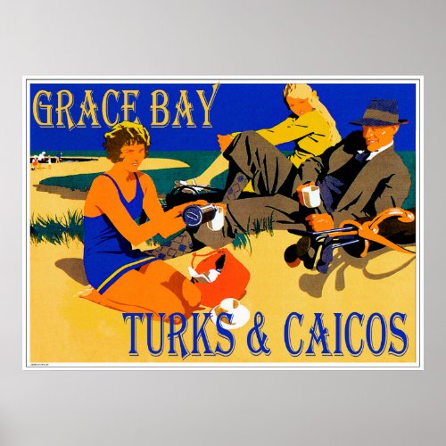 Grace Bay Turks  Caicos1920s Poster