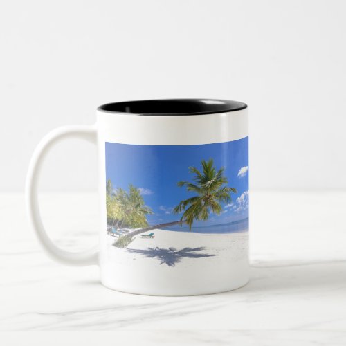 Grace Bay Turks  Caicos Sand  Blue Ocean Waves Two_Tone Coffee Mug