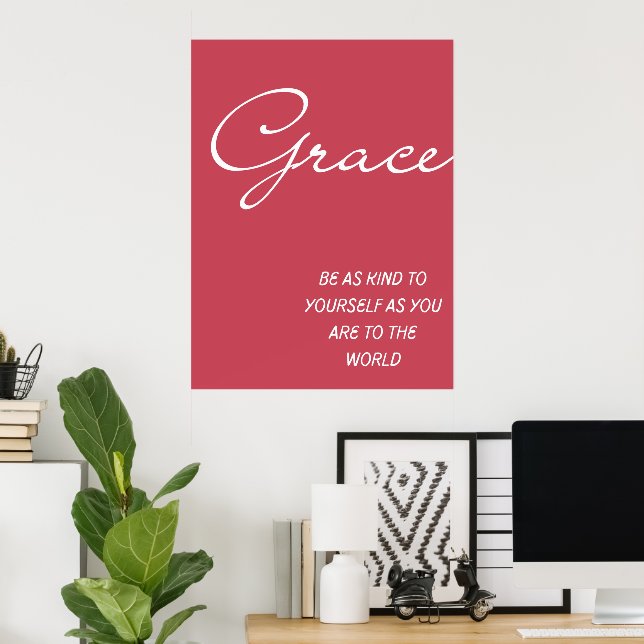 Grace Be Kind To Yourself Wall Print Decor   (Home Office)