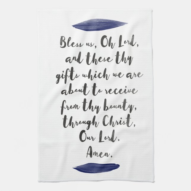 Grace Before Meals Kitchen Towel (Vertical)