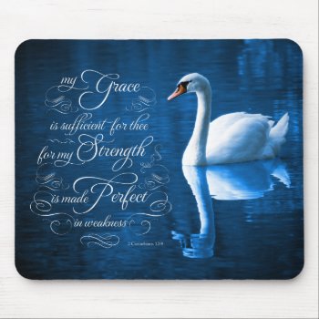Grace Bible Verse Mute Swan Mousepad by Walnut_Creek at Zazzle