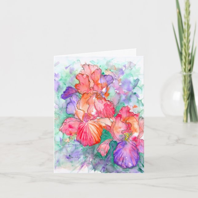 Grace & Bloom – Iris Flowers Mother's Day Card (Front)