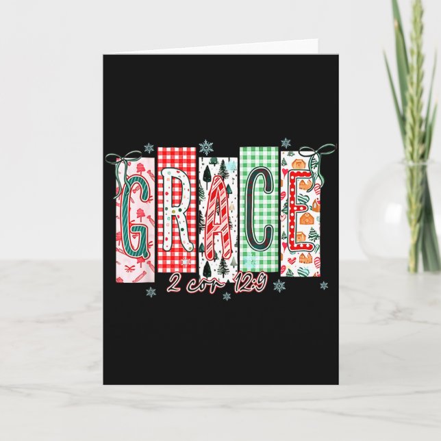 Grace Christmas Santa Coquette Bow Women Girls  Card (Front)