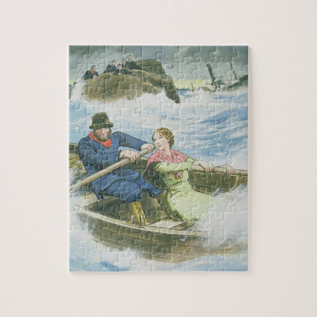 Grace Darling (1815-41) and her father rescuing su Jigsaw Puzzle (Vertical)