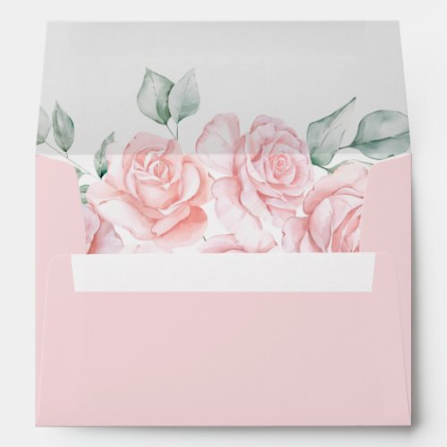 Grace Elegant Blush Pink Spring Summer Floral Envelope