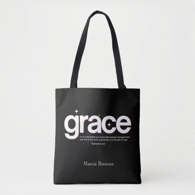 Grace Ephesians 2:8 Tote Bag (Front)