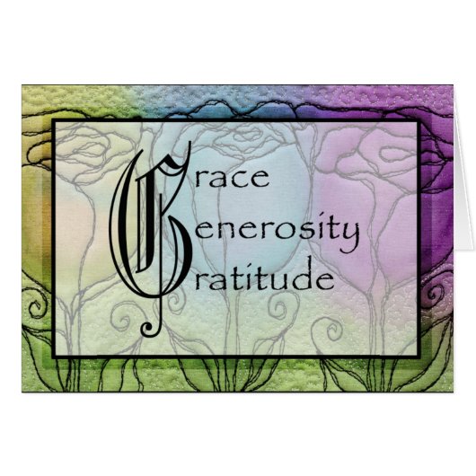 Grace, Generosity, Gratitude Card (Front Horizontal)