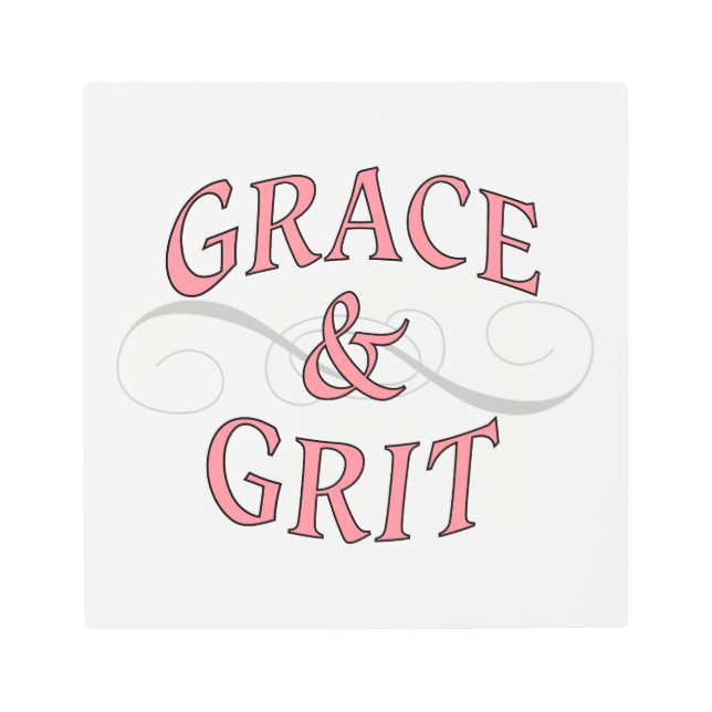 Grace & Grit girl power Metal Print (Front)