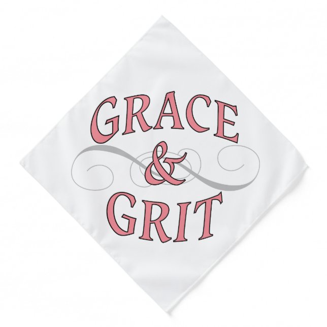 Grace & Grit in Pink and Gray Bandana (Front)