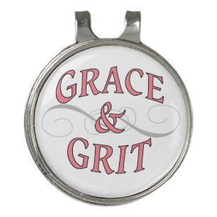 Grace & Grit in Pink and Gray Golf Hat Clip