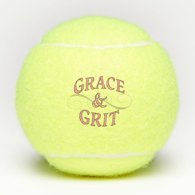 Grace & Grit in Pink and Gray Tennis Balls (Front)