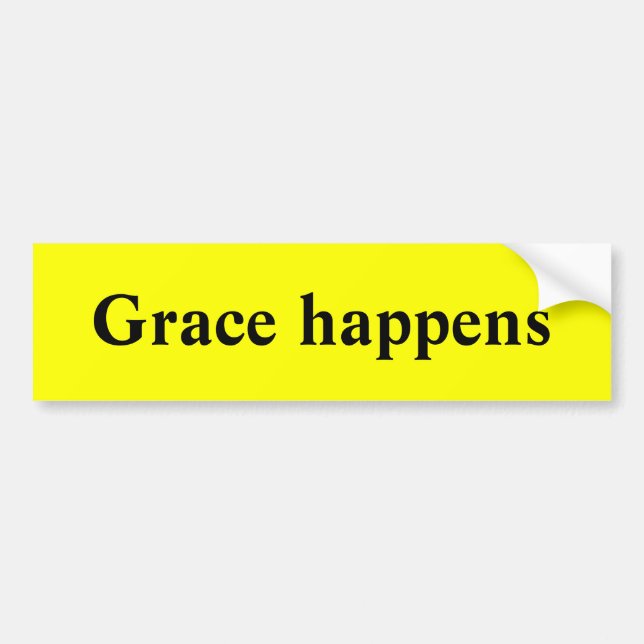 Grace happens bumper sticker (Front)