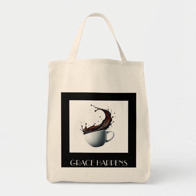 "Grace Happens" Tote Bag – Ephesians 2:8-9 (Front)