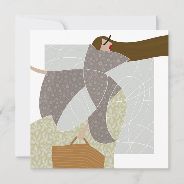 Grace in Chaotic Currents Glam Fashion Art Card (Front)